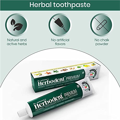 Премиум на Хербодент-паста за заби без флуорид, оргаичен, природен белег, веган, без сулфатеф