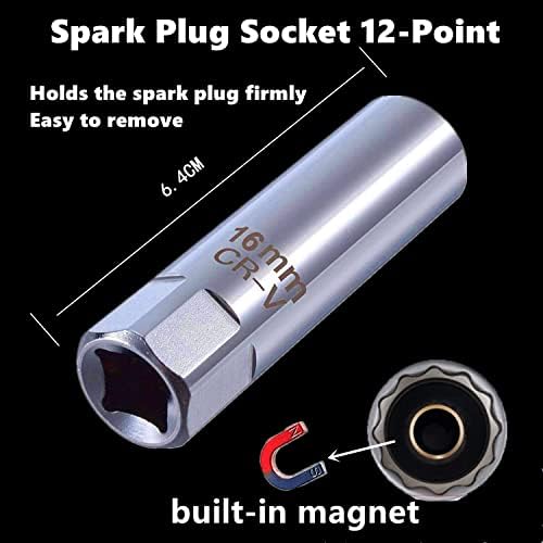 Mifashion 14mm & 16mm магнетски приклучок за приклучок на Spivel Spark 12-точка 3/8-инчен алатка за отстранување на приклучокот
