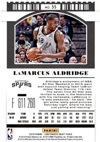 2019-20 кандидати за панини нацрт-избор на варијации на билетите за сезони 35 Lamarcus Aldridge San Antonio Spurs Chaslether Trading Card