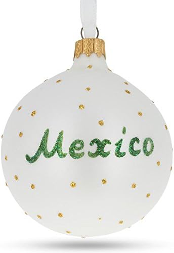Палто на рацете на Мексико стаклена топка Божиќ украс 3,25 инчи