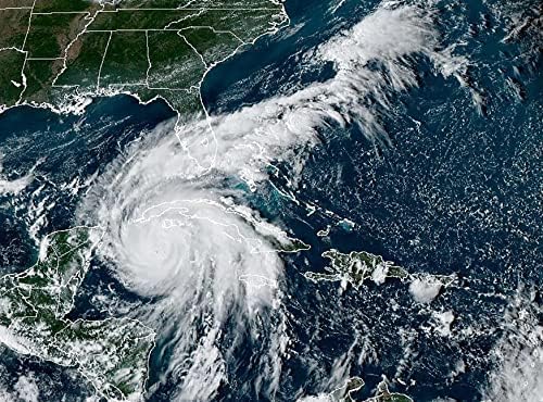 Разговор за отпечатоци ураганот Иан Флорида бура мапа на сјајно постер за слика на слика за печатење на слика за печатење банер