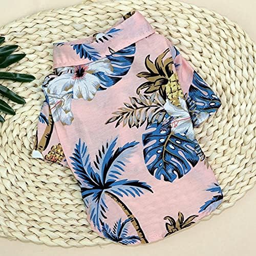 Зборо кошули со кучиња облека печатена летна плажа од плажа елек миленичиња облека цветни кошула Хавајски за мали големи мачки кучиња