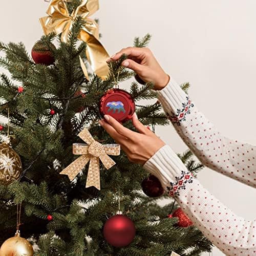 Зајдисонце мечка Божиќна топка разнишана висина украси за украси на забави од камин од дрво 4 парчиња 4 парчиња
