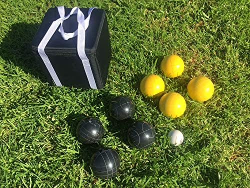 Нов список - Единствени комплети за боки - 107мм со црни и жолти топки, црна торба