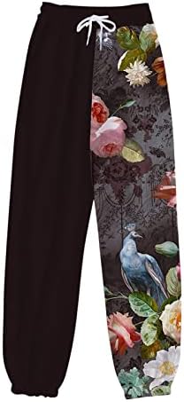 Rongxi удобни женски панталони за вежбање атлетски џемпери со џебови високи џогери дневни панталони од половини потеми жени