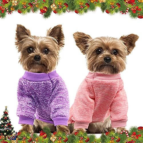 Hylyun 4 парчиња мали џемпери за кучиња - ПЕТ куче класичен џемпер за трикотажа со меко задебелување топло кучиња кучиња кошула зимски