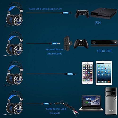 KINGTOP PS4 Игри Слушалки Преку Уво Стерео Бас Игри Слушалки Со Бучава Изолација Микрофон ЗА PS4 Xbox ЕДЕН S КОМПЈУТЕР Мобилни Телефони