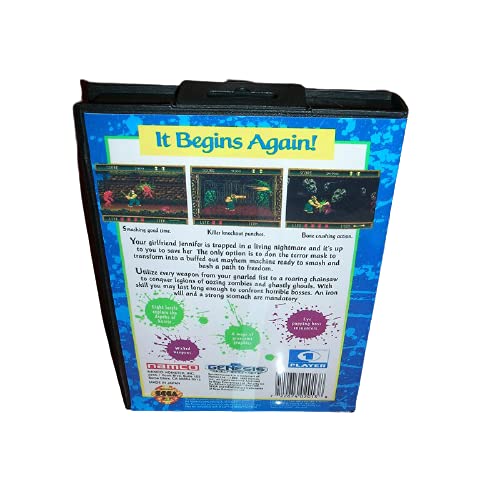 Aditi Splatter House 2 Us Cover со кутија и прирачник за Sega Megadrive Genesis Video Game Console 16 бит MD картичка
