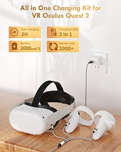 VR Комплет За Полнење За Oculus Потрагата 2/Мета Потрагата 2, OLCLSS замена За Oculus Потрагата 2 Приклучок За Полнење, Слушалки За Магнетно