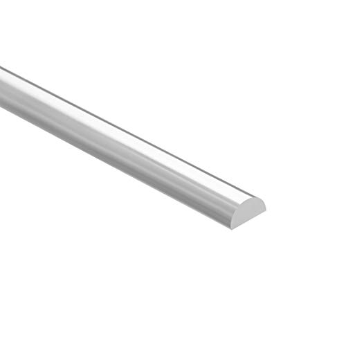 Акрилна тркалезна шипка Uxcell, 5mmx10mmx250mm чиста, форма на полукруг Цврста пластична PMMA шипка 4PCS