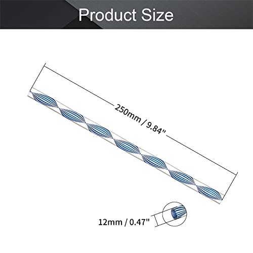 Fielect темно сина искривена линија акрилна тркалезна шипка стандардна толеранција на плексиглас лесна за DIY 12мм дијаметар 250мм висина 2