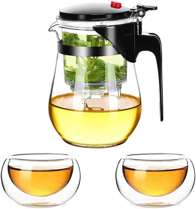 Нов 500 мл отпорен на топлина стаклена чајник со отстранлив чај за филтрирање 1 чај тенџере 2 тенџере со чај од чај Добар јасен котел филтер