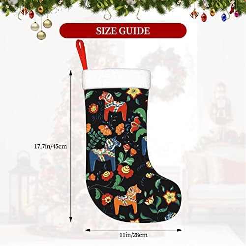 Вејмеј цвет шведски коњ Божиќно порибување 18 инчи Божиќ што виси чорап класичен празник за украсување чорапи