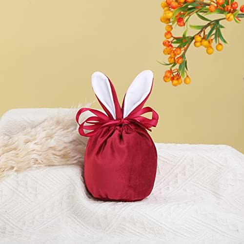 Корпи за складирање за ленени плакари Велигденски подароци торби Велигден зајаче уво влечења Кенди за бонбони Велигденски торби со
