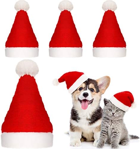 4 парчиња кучиња Дедо Мраз Божиќни миленичиња Капчиња за домашни миленици за кучиња мачки Божиќни материјали