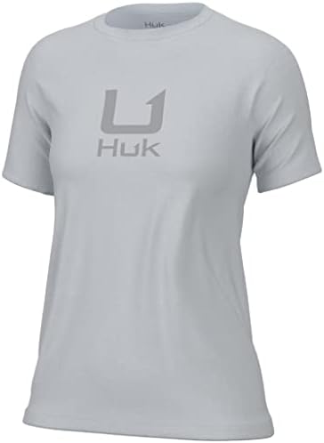 Huk женско изведба на логото за риболов, маица со краток ракав