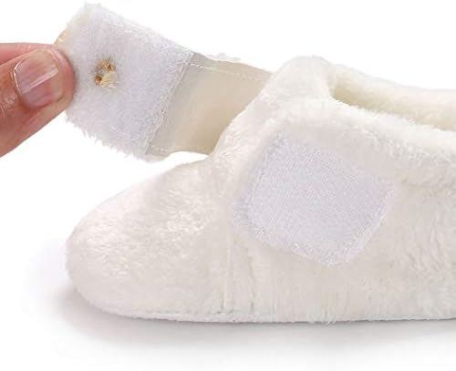 Бебе момче девојче руно чизми памучни чорапи од новороденче мек единствен зимски топол престој на бебешки папучи кои не се лизгаат