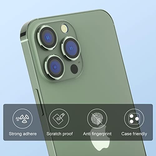 ОТАО [2 пакет] Заштитник на леќи за камера компатибилен со iPhone 13 Pro Max 6,7 инчи и iPhone 13 Pro 6,1 инчи, алуминиумска легура на легура
