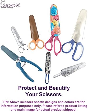 Scissorfobz Дизајнерски ножици за заштити за заштити- 4 парчиња разновидни големини Пакет- магента топла розова боја-S66