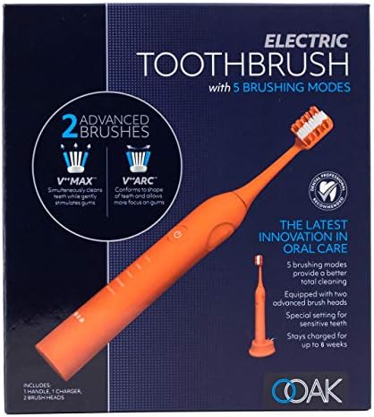Ооак електрична четка за заби со 5 режими за четкање со 2 напредни глави - корали
