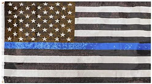 3x5 Тенка сина линија Полицијата живее за спроведување на законот Американски американски гроздобер знаме
