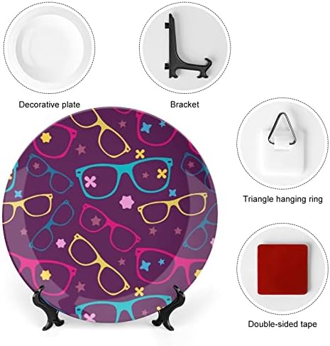 Шарени очила за сонце од коска Кина Декоративна чинија Керамички плочи занает со приказ за украси за домашни канцеларии