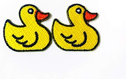 Сет од 2 мали. Симпатична мини жолта мала патка лого цртани закрпи шијат железо на везена апликација знак знак за лепенка облека костум