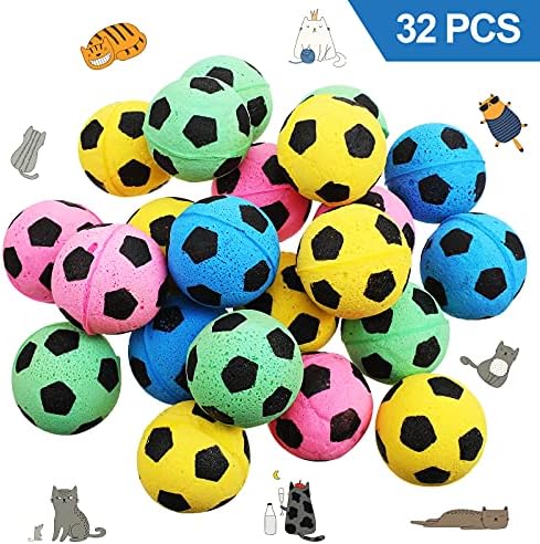 32 парчиња пена сунѓер фудбалска мачка играчка интерактивна мачка фудбалска играчка миленичиња спортови топка за мачко маче