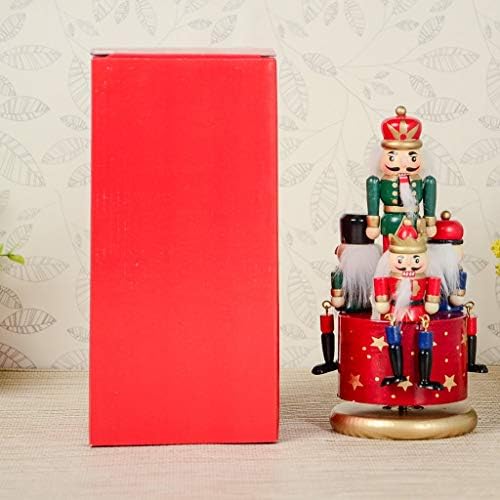 Сгрсте Дрвена оревчеста 4 војници Музичка кутија ветер играчка за подарок за украси за Божиќни празници - црвена, како што е опишано