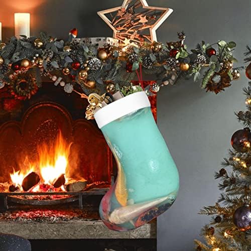 Аугенски Божиќни чорапи 3Д крап риба кои риба двострана камин што виси чорапи
