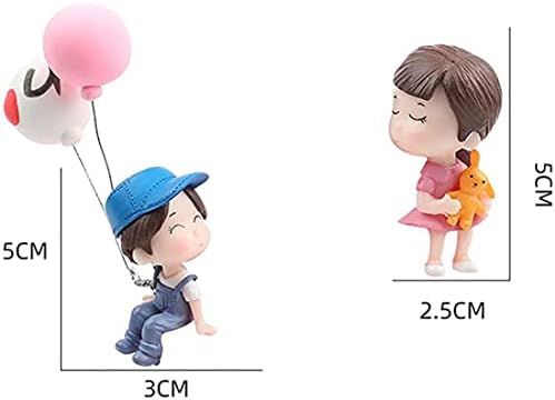 Симпатични парови за цртани филмови акција фигури фигурини балон украс за украсување автомобили автоматски додатоци за табла за девојчиња