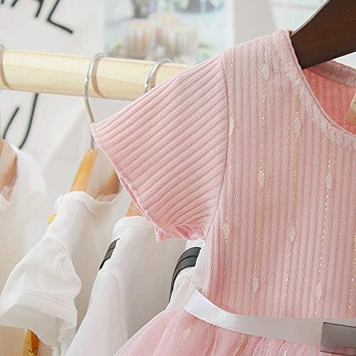 Каерм новороденче бебе девојчиња принцеза туту фустан краток ракав розово цвет од облека за облекување облека облека