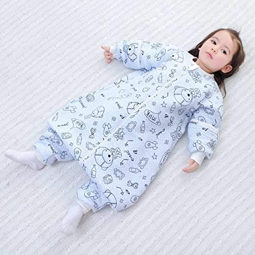 Среќно цреша бебе што носи ќебе мек памук цртан филм за спиење топли пижами