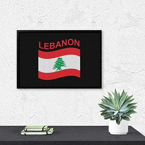 Знаме на комплети за сликање на дијаманти во Либан 5д DIY целосна вежба Rhinestone Arts Wallид декор за возрасни 8 x12