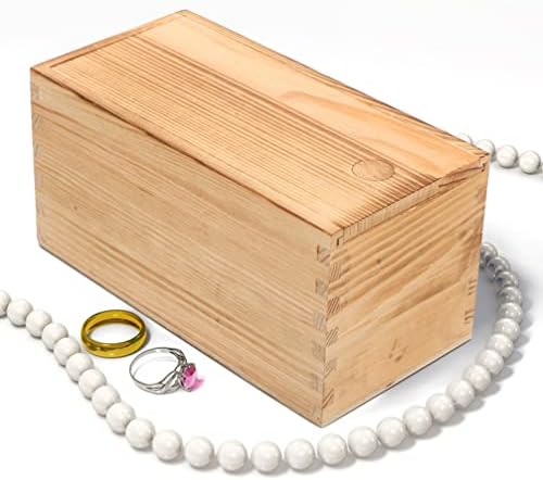 SEWACC 2pcs Недовршена Дрвена Кутија Со Слајд Капак Празно Дрво Кутија Кутија За Накит Контејнер За Уметност Занаети Хоби Шиење Спомени