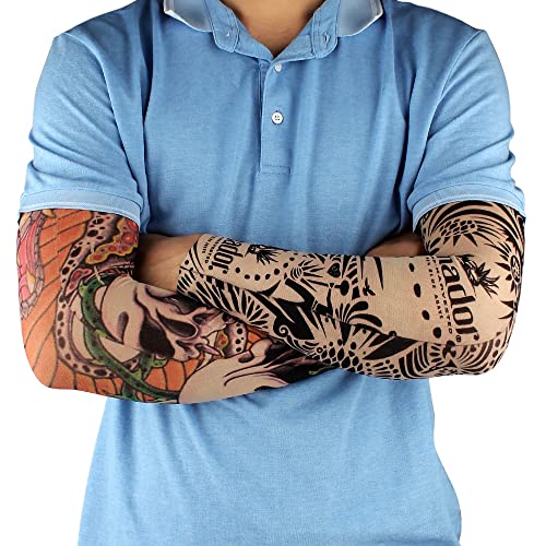 ФАСОТИ Тетоважа Ракави За Мажи Жени, Привремени Тетоважа Ракави 12 парчиња Постави Уметност Лажни Лизгање На Тетоважа Рака Ракави За Мажи
