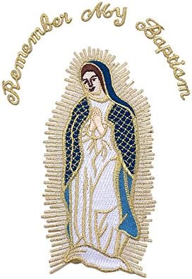 Обоена девица Марија Марија Гвадалупе, крштевање злато сребро извезено железо на лепенка по парче