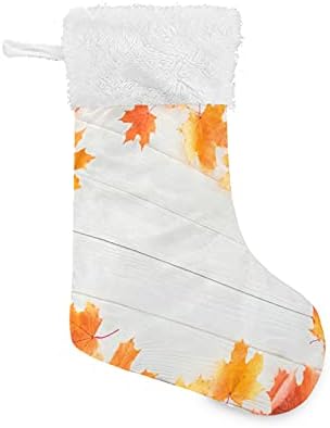 Алаза Божиќни чорапи портокалови есенски јавор класични персонализирани големи декорации за порибување за семејни празнични сезони за