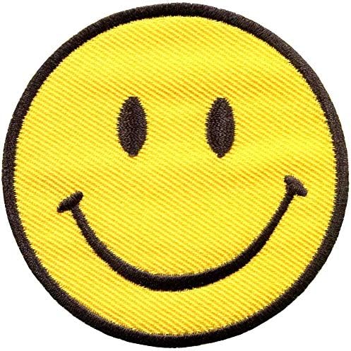 Пакет од 3 смешна насмеана насмевка среќно жолто лице DIY апликација везена шива железо на лепенка SM-007