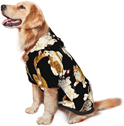Голем Куче Качулка Симпатична-Мачка-Корги Облека За Миленичиња Џемпер Со Капа Мека Мачка Облека Палто Х-Голем