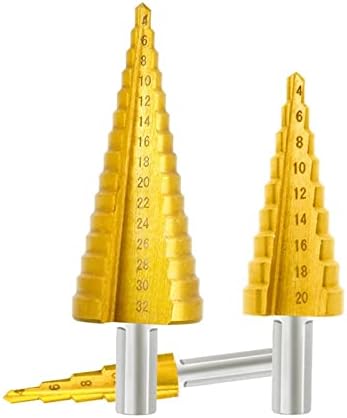 Вежби за чекори метрички спирален флејта, секач за дупки за облик на пагода 4-12/20/32мм челик конус за вежбање бит за чекори