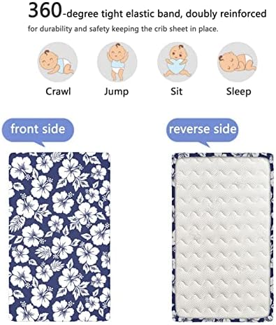 Тематски опремени мини чаршафи со листови, преносни мини креветчиња со меки мали деца, вградени чаршафи за креветчиња за девојче или момче, 24