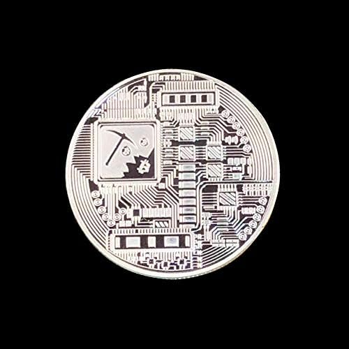 1 ПАРЧИЊА Креативни Сувенири Сребрена Биткоин Монета Колекционерски Предмети Одлични Подароци Биткоин Уметничка Колекција Физички