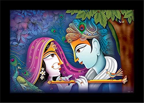 LifeHaxtore Xtore Krishna Radha Art Framed Painting | Подготвени да висат