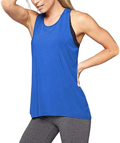 Женски резервоар за вежбање врвови на тркачки кошули со јога без ракави плус големина атлетска јога врвови спортски резервоар за