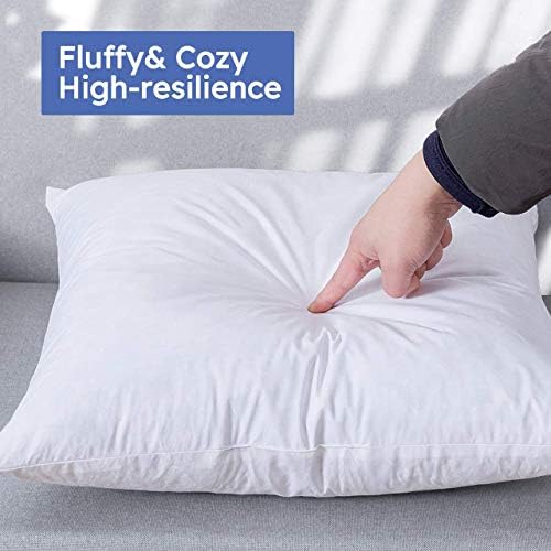 Downcool памук за фрлање перници за фрлање перница, квадрат надолу и пердув исполнет декоративен кревет софа вметнување, 22x22