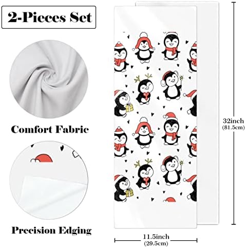 Woshjiuk 2 Pack Microfiber Gym Prience, Божиќ симпатична пингвин, пешкир за ладење леден пешкир Супер апсорпција за крпи од