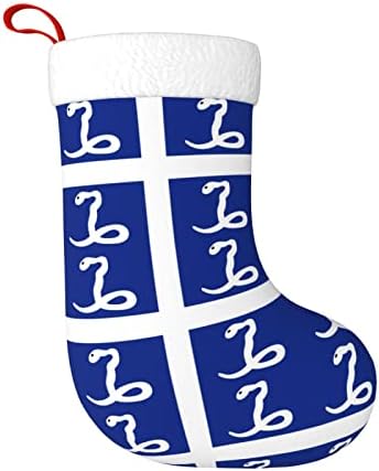 Cutedwarf знаме на Мартиник Божиќно порибување Божиќни празници за одмор камин виси чорапи 18 инчи чорапи