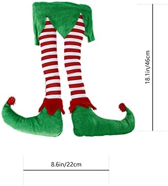 Toyvian Car Decor Decor Christmas Elf Pulfed Legs Заглавени дрвја за украси Божиќни празници затворен затворен украс за украси за забави