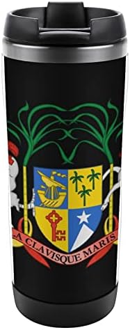 Национален амблем на Маурициус патувања за кафе со капачиња со капаци од не'рѓосувачки челик со шише со двојна wallидна вода